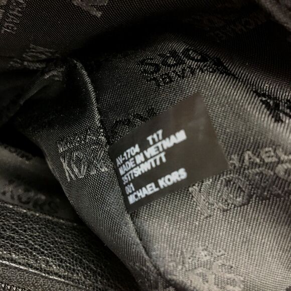 Michael Kors Hamilton Est. 1981 Black Leather Shoulder Satchel Tote Bag Purse - Picture 9 of 16